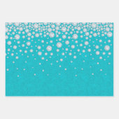 Feuille De Papier Cadeau Anniversaire turquoise parties scintillant vert mo (Devant 2)