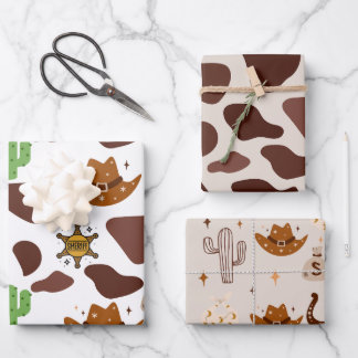 Feuille De Papier Cadeau Anniversaire Wild One Cowboy