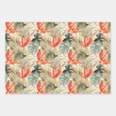 Feuille De Papier Cadeau Anthurium Orange Tropical Fleur de Mariage (Devant)