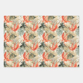 Feuille De Papier Cadeau Anthurium Orange Tropical Fleur de Mariage Orchidé (Devant 2)