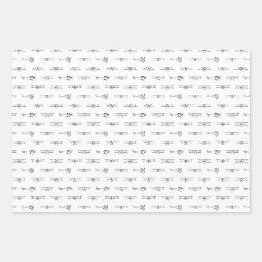 Feuille De Papier Cadeau Antique Airplanes Aviation Art CUSTOM COLEUR (Devant)