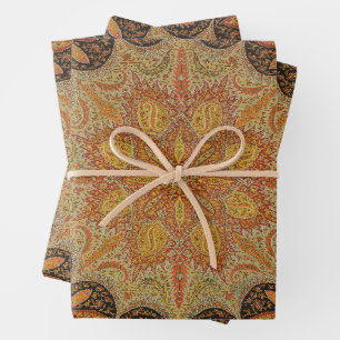 Feuille De Papier Cadeau Antique Indien Motif des deux