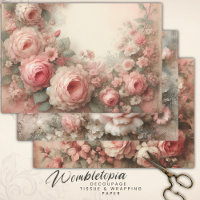 Antique Pastel Rose Bouquets Découpage