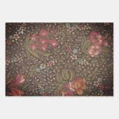 Feuille De Papier Cadeau Antique Toile de Jouy 1800 Branches florales (Devant 2)