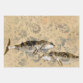 Feuille De Papier Cadeau Antique Vintage Nautique (Devant)