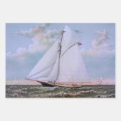 Feuille De Papier Cadeau Antique voilier Slot Yacht Voilier Ocean (Devant)