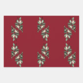 Feuille De Papier Cadeau Antler avec branche verte (Devant 3)