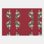 Feuille De Papier Cadeau Antler avec branche verte (Devant 2)