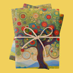 Feuille De Papier Cadeau Apple Tree 3 Cadeau d'anniversaire