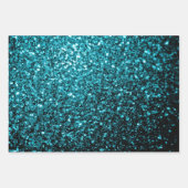 Feuille De Papier Cadeau Aqua bleu imitation parties scintillant scintille (Devant)