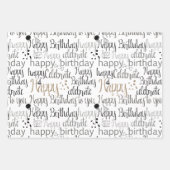 Feuille De Papier Cadeau Aqua Blue Happy Birthday (Devant 2)