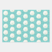 Feuille De Papier Cadeau Aqua Blue Starfish Sand Dollar Noël (Devant 2)