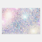 Feuille De Papier Cadeau Aqua Blue White Bokeh Anniversaire (Devant 3)