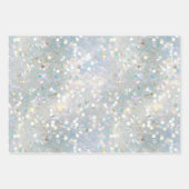 Feuille De Papier Cadeau Aqua Blue White Bokeh Anniversaire (Devant 2)