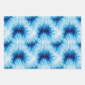 Feuille De Papier Cadeau Aqua Blue White Tie Dye (Devant)