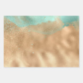 Feuille De Papier Cadeau Aqua Gold Glitzy Sparkle Parties scintillant Leopa (Devant 3)
