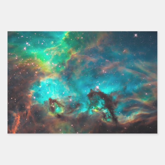 Feuille De Papier Cadeau Aqua Green Star Cluster NGC 2074 LMC (Devant 3)