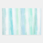 Feuille De Papier Cadeau Aqua Mint Bleu Aquarelle Blancs  (Devant)
