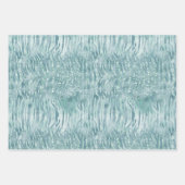 Feuille De Papier Cadeau Aqua Mint Zebra Print Confetti Parties scintillant (Devant)