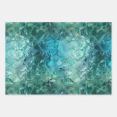 Feuille De Papier Cadeau Aqua Turquoise Turquoise Glam (Devant 3)