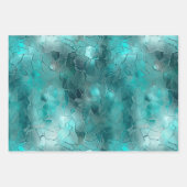 Feuille De Papier Cadeau Aqua Turquoise Turquoise Glam (Devant)