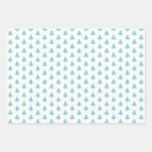 Feuille De Papier Cadeau Aqua/White Christmas Tree Motif emblématique (Devant)