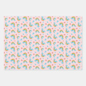 Feuille De Papier Cadeau aquarelle à motif arc-en-ciel (Devant 3)