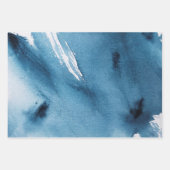 Feuille De Papier Cadeau Aquarelle Abstraite bleu marine (Devant 2)
