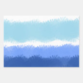 Feuille De Papier Cadeau Aquarelle Abstraite moderne tons bleus (Devant)