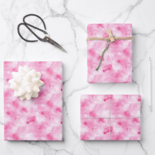 Feuille De Papier Cadeau Aquarelle Abstraite Rose 