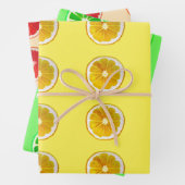 Feuille De Papier Cadeau Aquarelle agrumes (En situation)