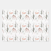 Feuille De Papier Cadeau Aquarelle Animaux forestiers (Devant 2)