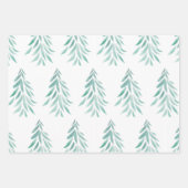Feuille De Papier Cadeau Aquarelle Arbres À feuillage persistant Brosses (Devant 3)