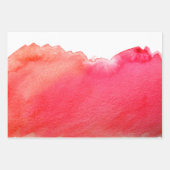 Feuille De Papier Cadeau Aquarelle arc-en-ciel bohème orange rouge et vert (Devant 3)