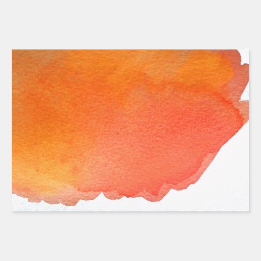 Feuille De Papier Cadeau Aquarelle arc-en-ciel bohème orange rouge et vert (Devant)