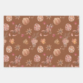 Feuille De Papier Cadeau Aquarelle Automne L'Action de grâce (Devant 3)