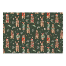 Aquarelle berger allemand Chiens de Noël