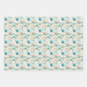 Feuille De Papier Cadeau Aquarelle bleu beige bleu Starfish transparent (Devant 3)