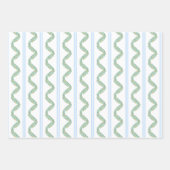 Feuille De Papier Cadeau Aquarelle bleu Bow Fruit Garland Noël (Devant 3)