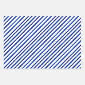 Feuille De Papier Cadeau Aquarelle bleu jaune Citrons Bows Stripes (Devant 2)
