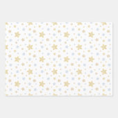 Feuille De Papier Cadeau Aquarelle Bleu nuages Étoiles et ballons (Devant 3)