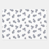 Feuille De Papier Cadeau Aquarelle bleue (Devant 3)