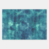 Feuille De Papier Cadeau Aquarelle bleue Abstraction (Devant 2)