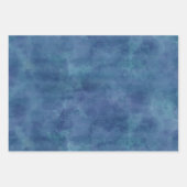 Feuille De Papier Cadeau Aquarelle bleue Abstraction (Devant 3)