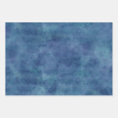 Feuille De Papier Cadeau Aquarelle bleue Abstraction (Devant)