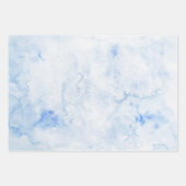 Feuille De Papier Cadeau Aquarelle Bleue Élégante (Devant 2)