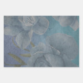 Feuille De Papier Cadeau Aquarelle bleue Fleur texture Design (Devant 2)