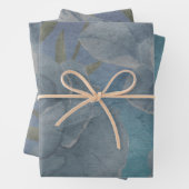 Feuille De Papier Cadeau Aquarelle bleue Fleur texture Design (En situation)