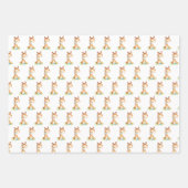 Feuille De Papier Cadeau Aquarelle bleue Petit Cheval (Devant 3)