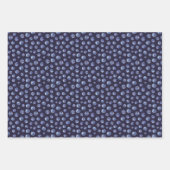 Feuille De Papier Cadeau Aquarelle Bleus Motif Bleu (Devant)